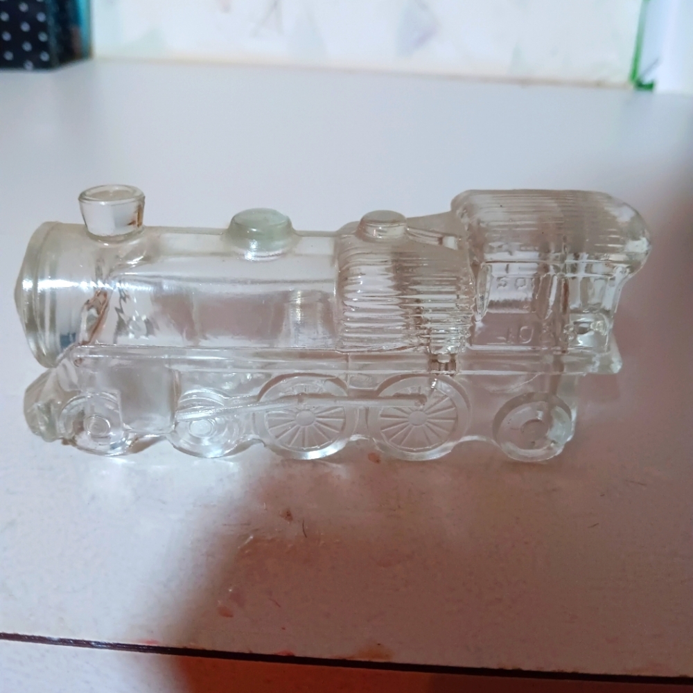 !!!Vintage 1930-40s  glass candy container in the shape of a Train Locomotive
